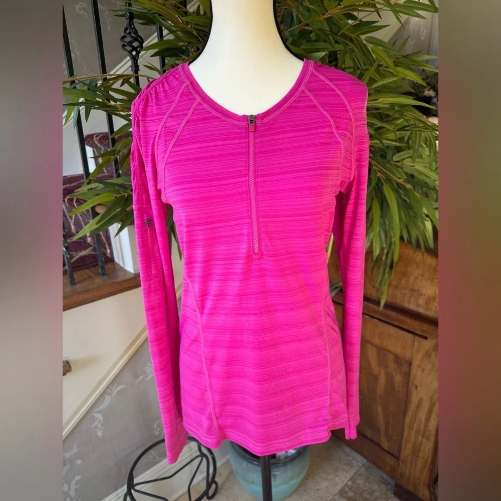 Athleta Women's Pacifica UPF Shirt Long Sleeve hot, pink size medium - Picture 8 of 13